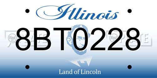 8BT0228 Illinois License Plate