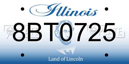 8BT0725 Illinois License Plate