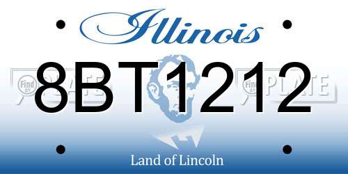 8BT1212 Illinois License Plate