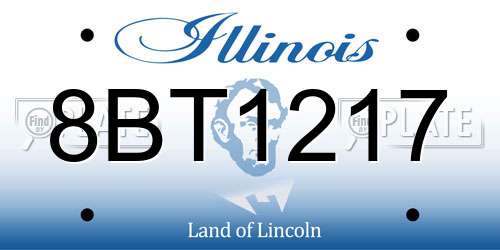 8BT1217 Illinois License Plate
