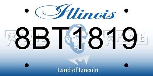 8BT1819 Illinois License Plate