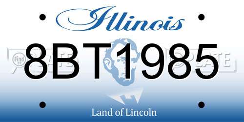 8BT1985 Illinois License Plate