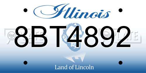 8BT4892 Illinois License Plate