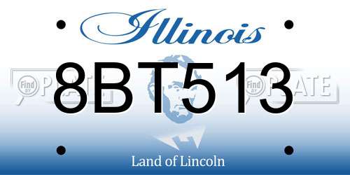 8BT513 Illinois License Plate