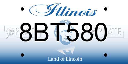 8BT580 Illinois License Plate