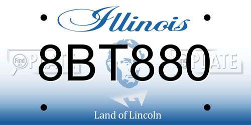 8BT880 Illinois License Plate