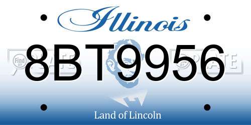 8BT9956 Illinois License Plate