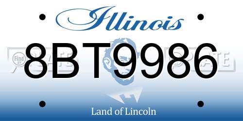 8BT9986 Illinois License Plate