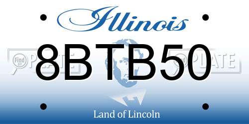 8BTB50 Illinois License Plate