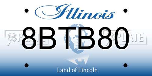 8BTB80 Illinois License Plate