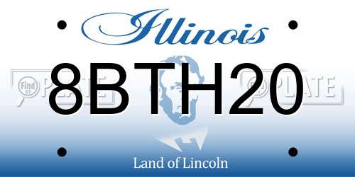 8BTH20 Illinois License Plate