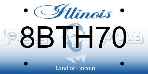 8BTH70 Illinois License Plate