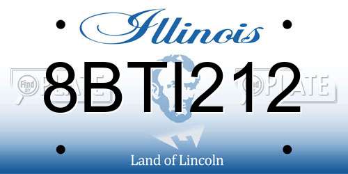 8BTI212 Illinois License Plate
