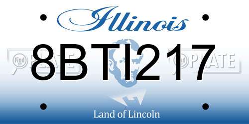 8BTI217 Illinois License Plate