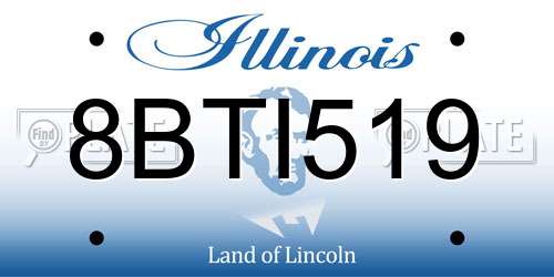 8BTI519 Illinois License Plate