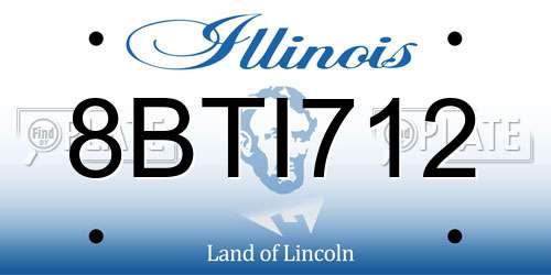 8BTI712 Illinois License Plate