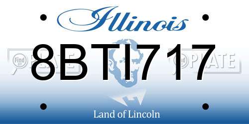 8BTI717 Illinois License Plate