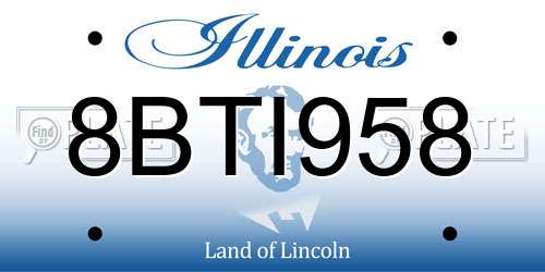 8BTI958 Illinois License Plate