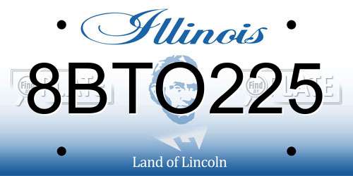 8BTO225 Illinois License Plate