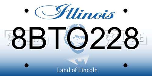 8BTO228 Illinois License Plate