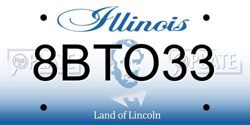 8BTO33 Illinois License Plate