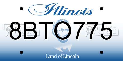 8BTO775 Illinois License Plate