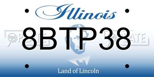 8BTP38 Illinois License Plate
