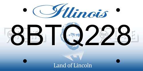 8BTQ228 Illinois License Plate
