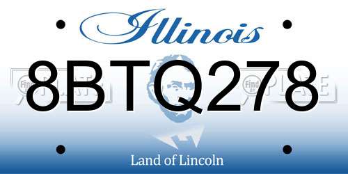 8BTQ278 Illinois License Plate
