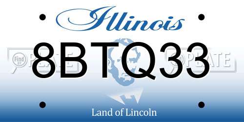 8BTQ33 Illinois License Plate