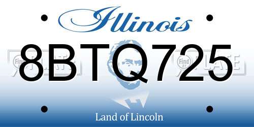 8BTQ725 Illinois License Plate