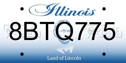 8BTQ775 Illinois License Plate
