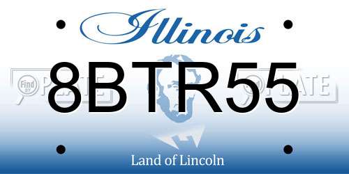 8BTR55 Illinois License Plate