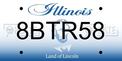 8BTR58 Illinois License Plate