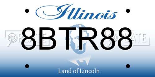 8BTR88 Illinois License Plate