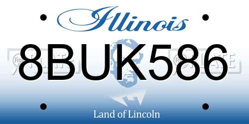 8BUK586 Illinois License Plate