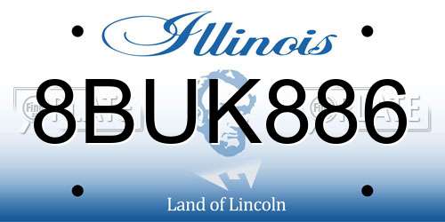 8BUK886 Illinois License Plate