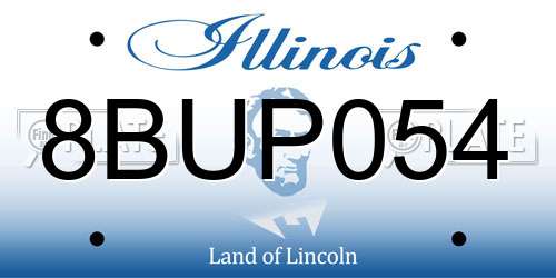 8BUP054 Illinois License Plate