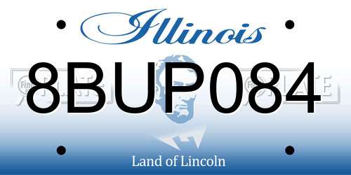 8BUP084 Illinois License Plate