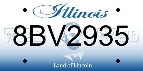 8BV2935 Illinois License Plate