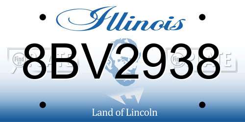 8BV2938 Illinois License Plate