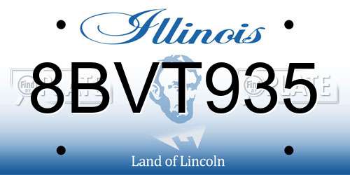 8BVT935 Illinois License Plate