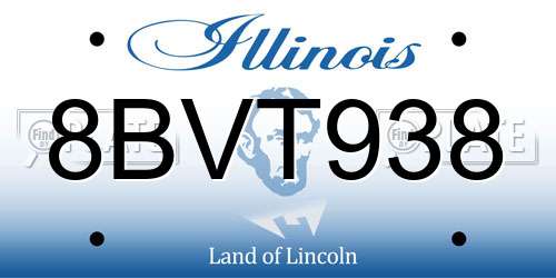8BVT938 Illinois License Plate