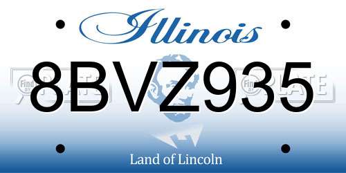8BVZ935 Illinois License Plate