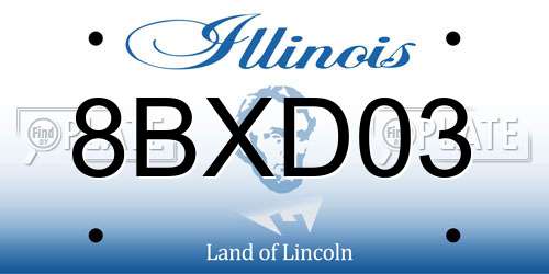 8BXD03 Illinois License Plate