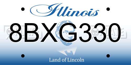 8BXG330 Illinois License Plate