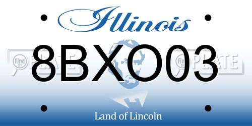8BXO03 Illinois License Plate