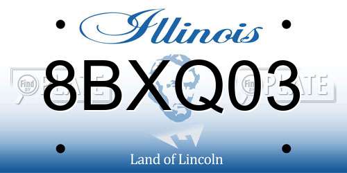 8BXQ03 Illinois License Plate