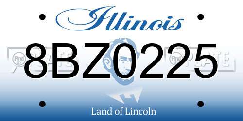 8BZ0225 Illinois License Plate