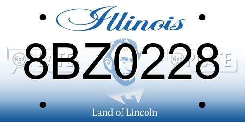 8BZ0228 Illinois License Plate